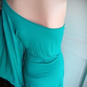 2-$10 Express SP One Shoulder Teal Green Mini Dress